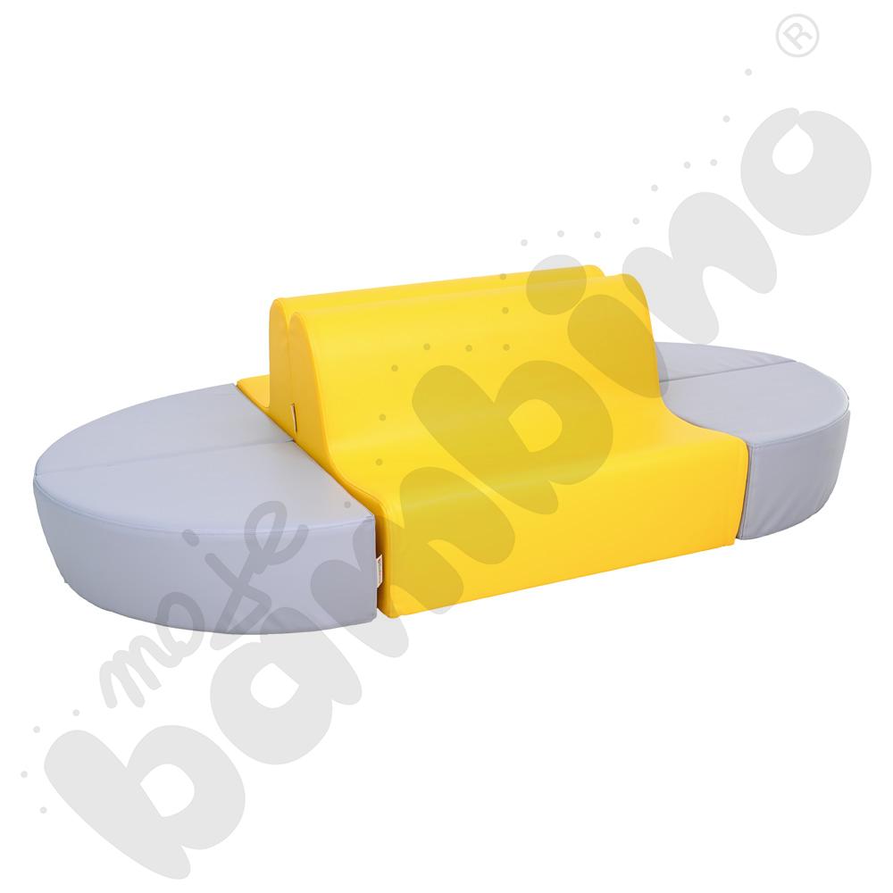 Małe siedzisko 1/4 koła szare