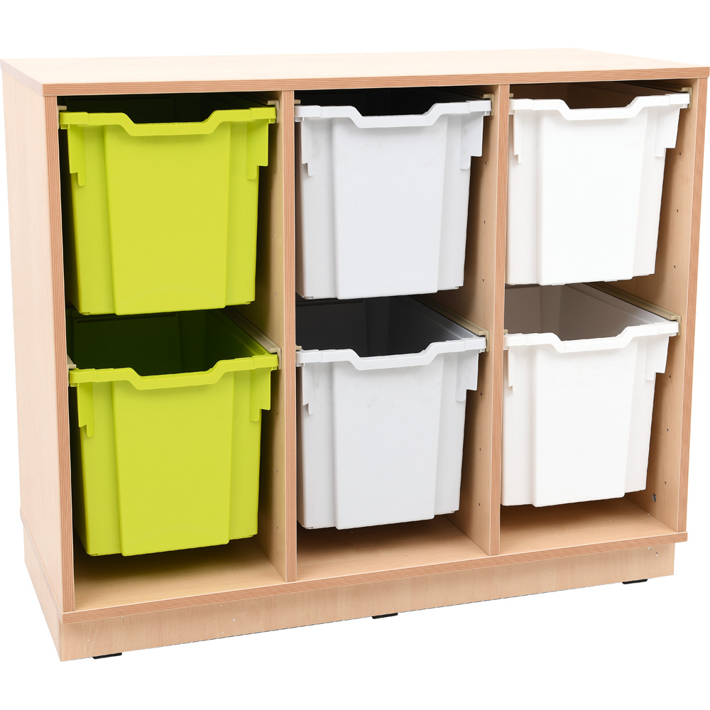 Skrinka Flexi D na plastové, úložné boxy na sokli - 3 priehradky 