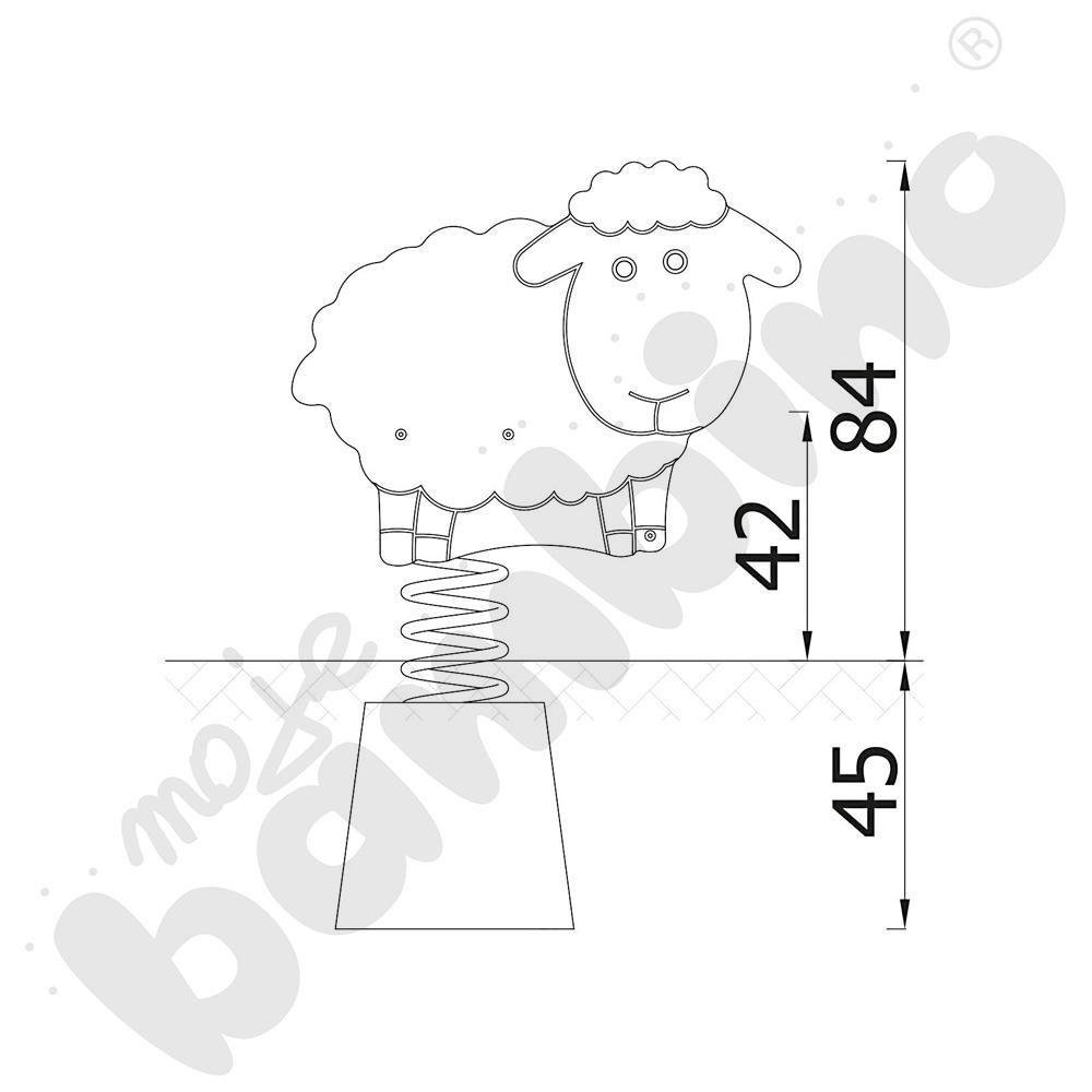 Sprężynowiec Owca na podstawie betonowej