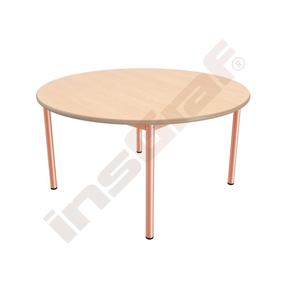 MILA Tisch 6, rund, TH 75 cm - apricot - Ahorn Jylland