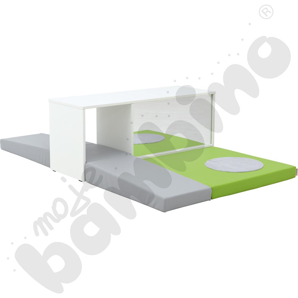 Quadro - kącik zabaw z lustrem, biały, materace PU
