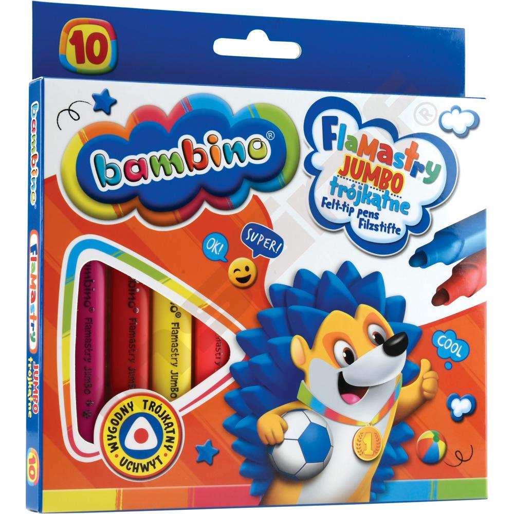 
Bambino Dreikant-Faserstifte Jumbo, 10 Farben
