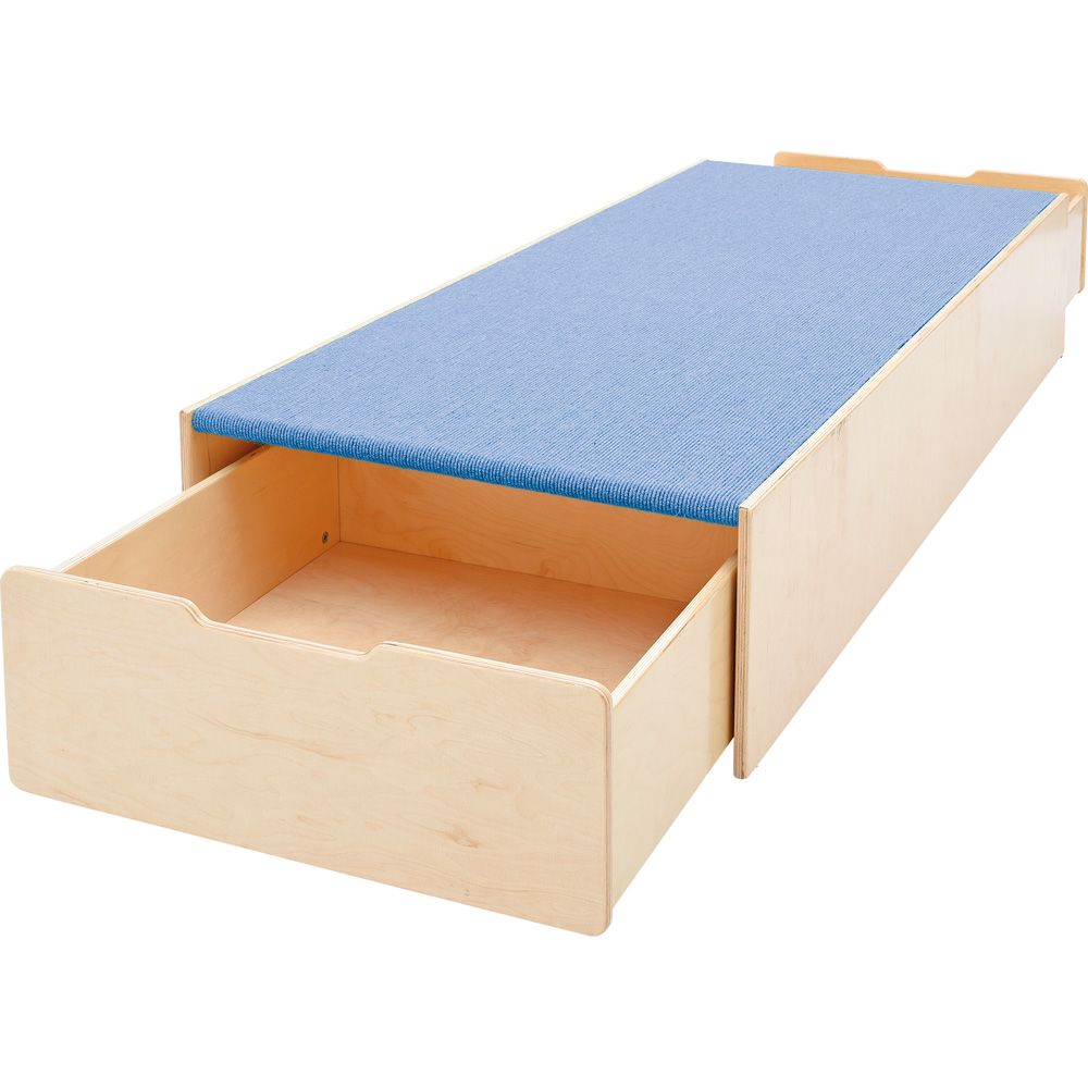 Pódium s úložným priestorom na boku , výška 30 cm - bledomodré