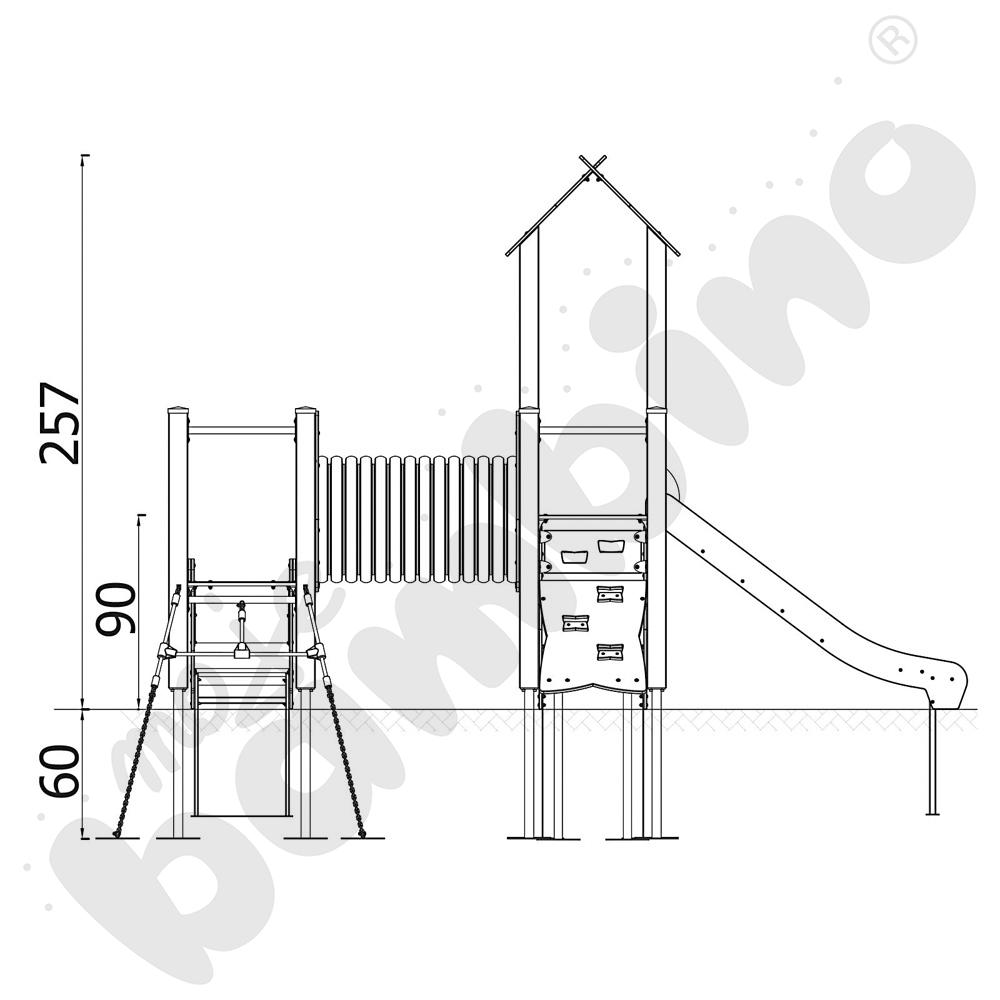 Zestaw Urbi 5, słupy drewniane C