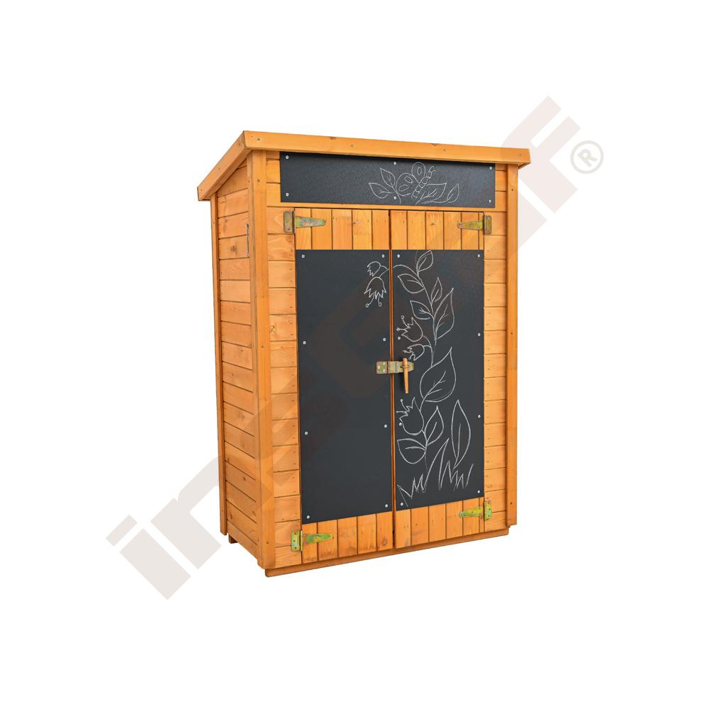 Venkovní sklad s tabulovými dvířky