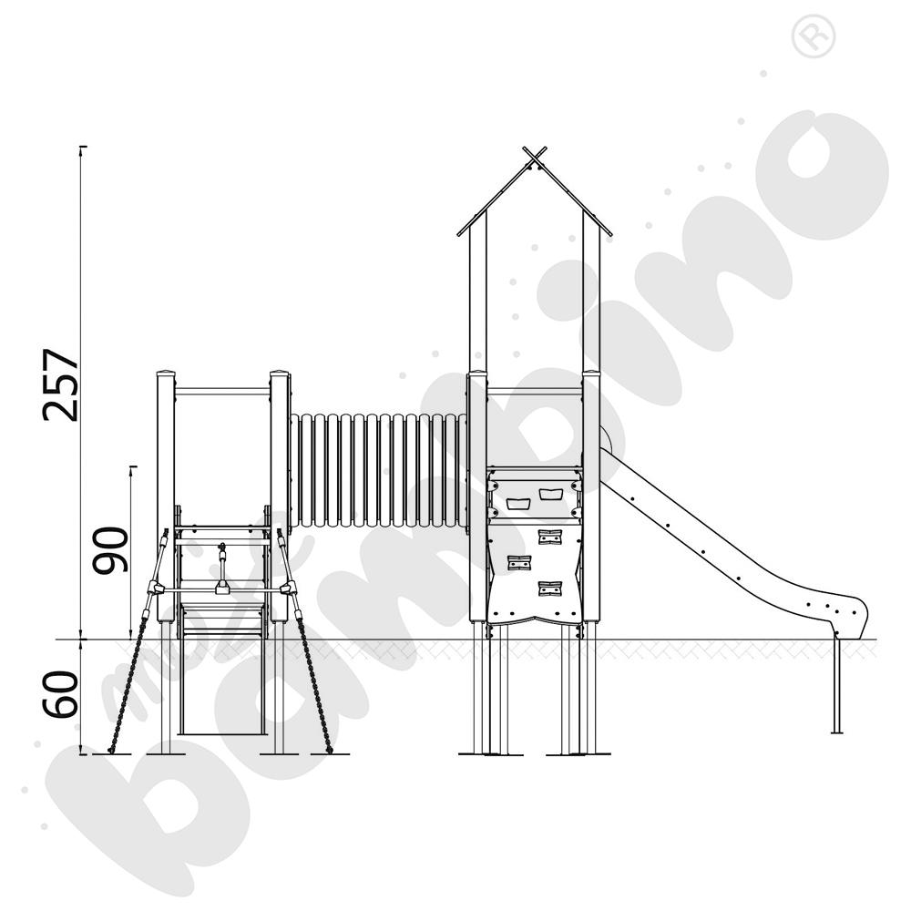 Zestaw Urbi 5, słupy drewniane A