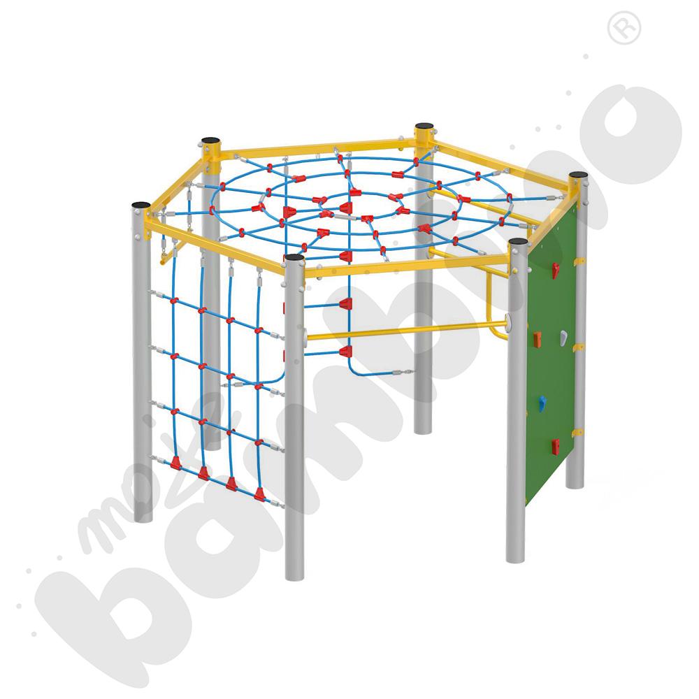 Sześciokąt Pajęczyna, metalowe słupy