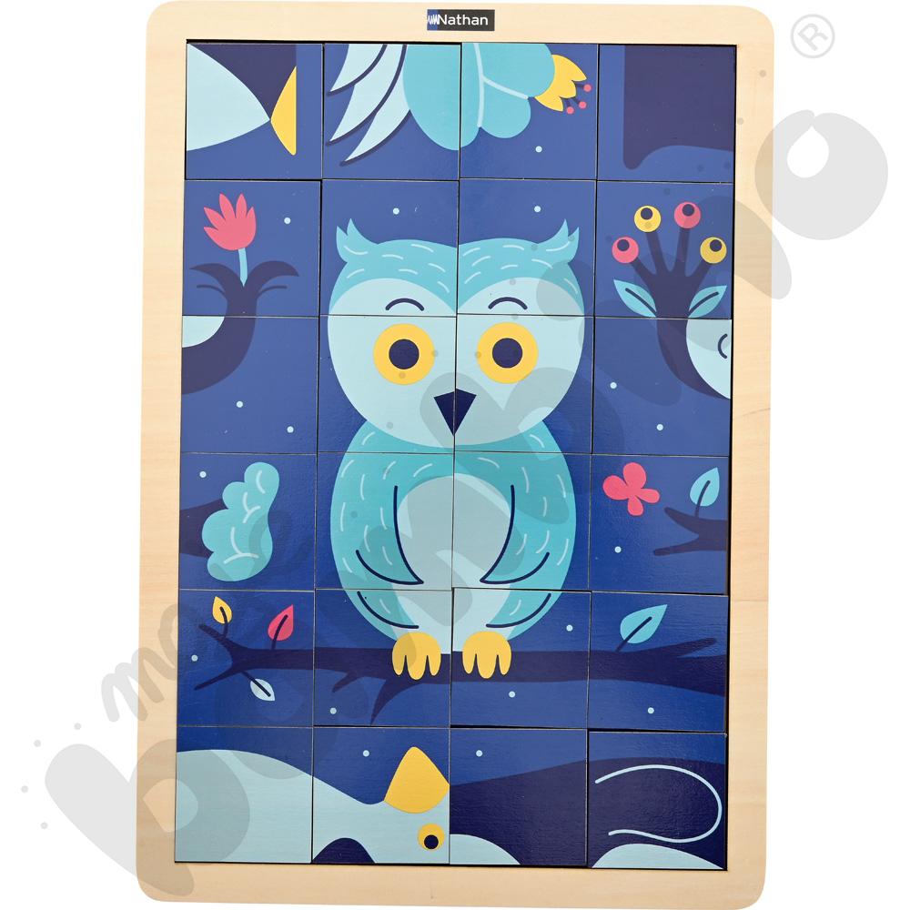 Puzzle niespodzianka - sowa i pingwin