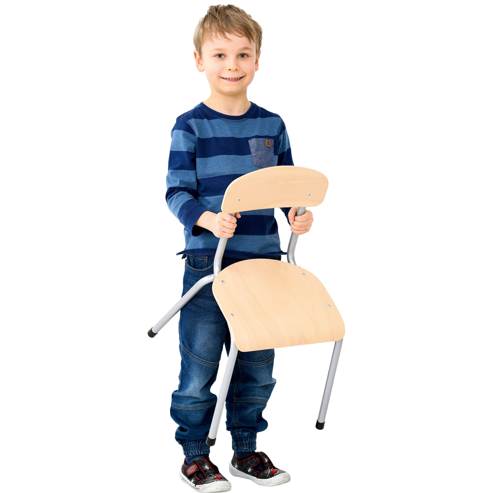 Stolička Bambino veľ. 2 - výška 31 cm - k stolom 53 cm - strieborná