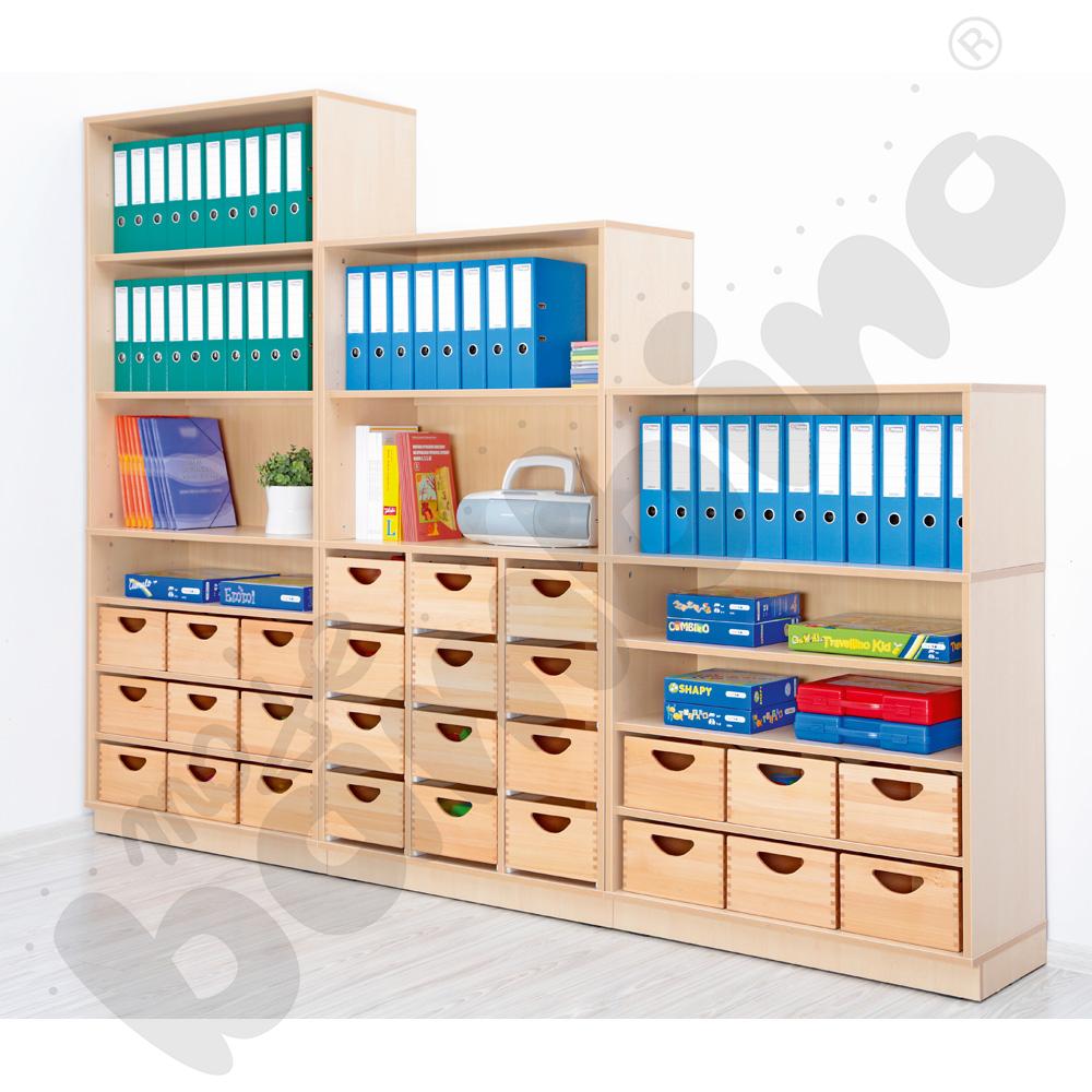 Szafka Flexi D z 3 półkami na cokole, brzoza