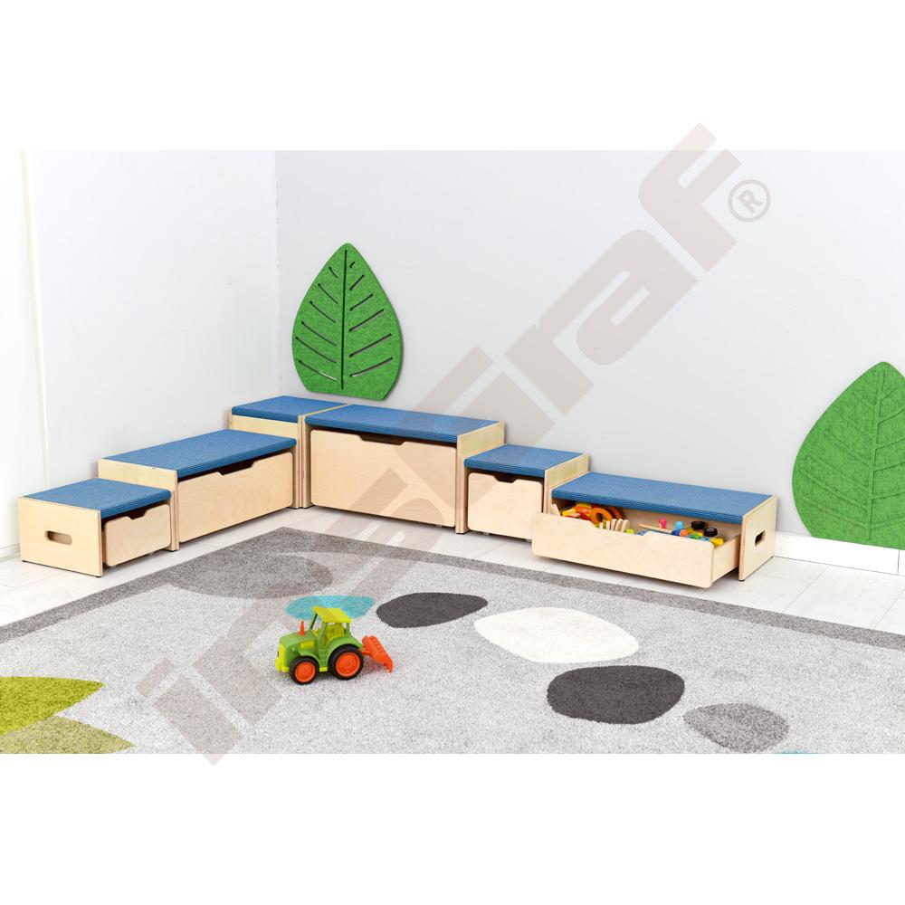 
Podestbänke mit tretford-Teppichbelag, 6er-Set, blau
