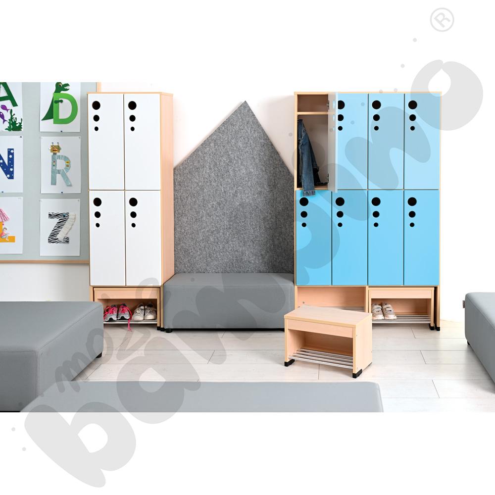 Szatnia Kropla Mini z wysuwanym siedziskiem 4-osobowa - zestaw 1