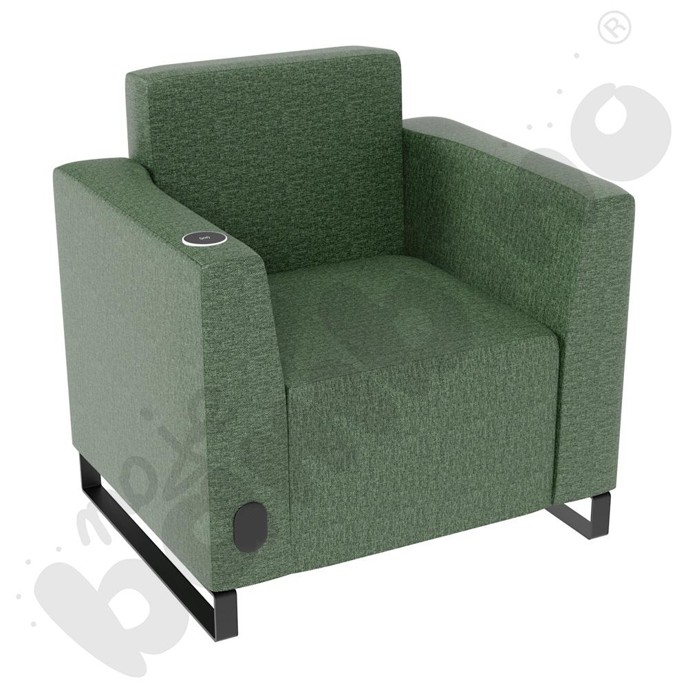 Fotel Universum wys. 82 cm, 2 boki niskie, lewy z gniazdkiem elektrycznym i indukcją, tkanina RO32