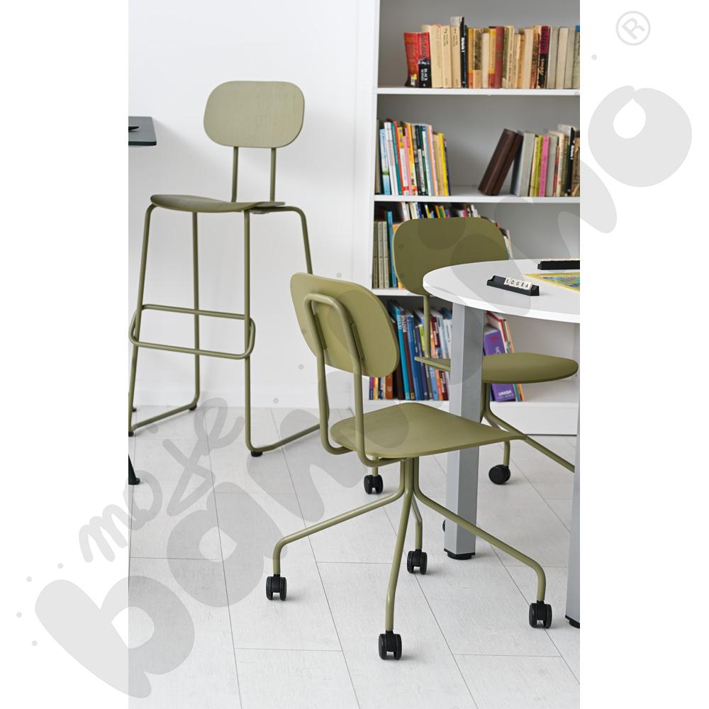 Krzesło na kółkach New School oliwka