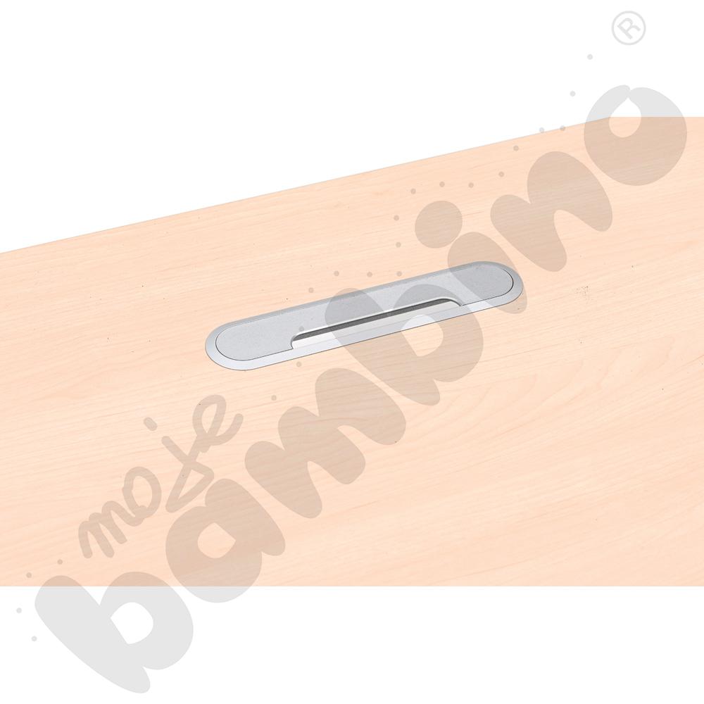 Biurko Grande z metalowymi nogami, klon jasny