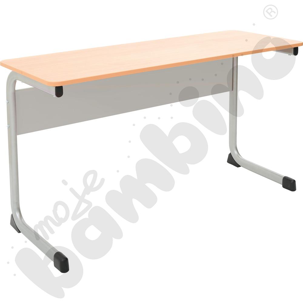 Stół IN-C 130x50 rozm. 6, 2os., stelaż aluminium, blat buk, obrzeże PU, narożniki zaokrąglone