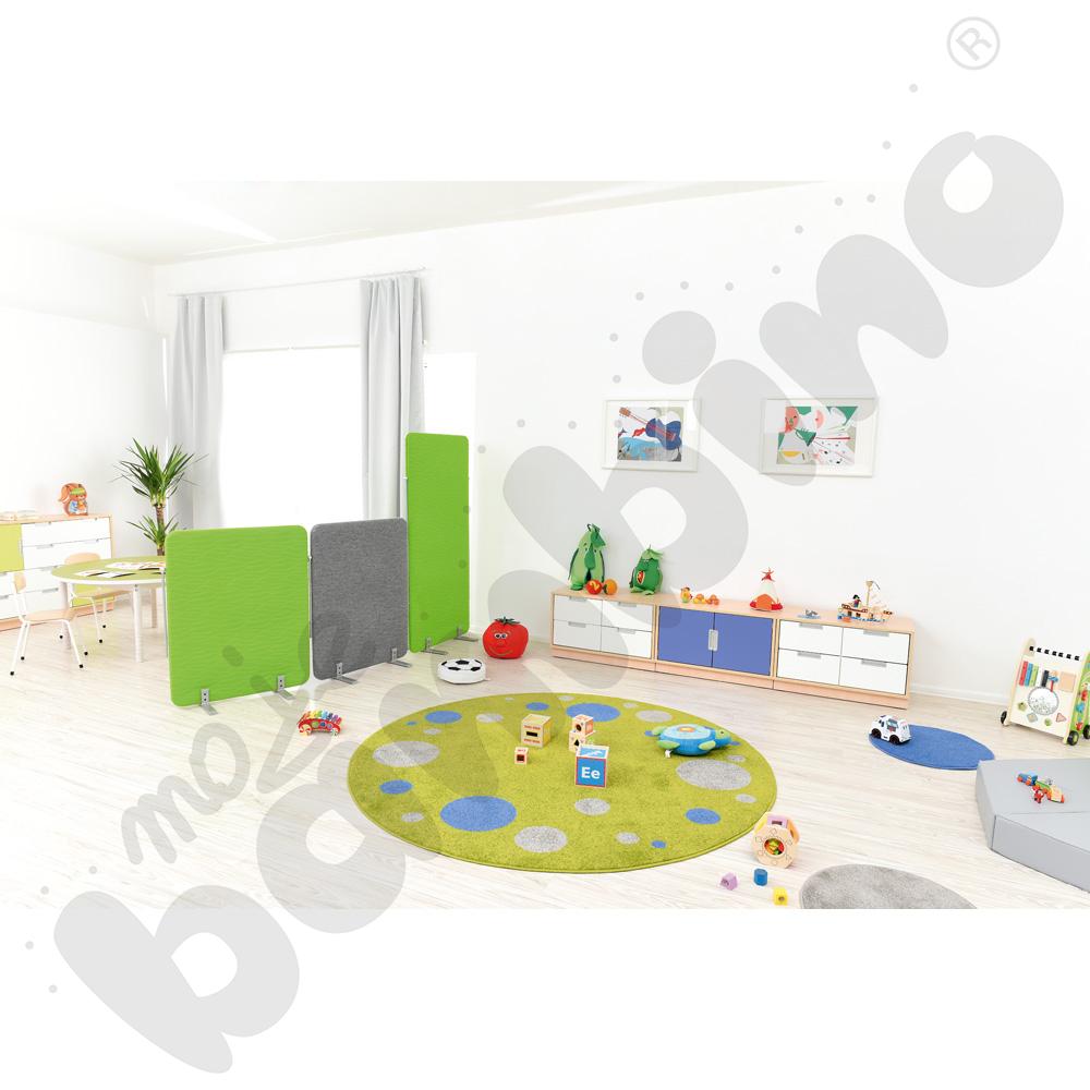 Dywan okrągły zielony w kółka, śr. 2 m