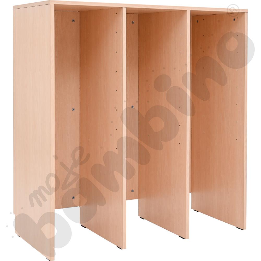 Regał Grande L bez cokołu na pojemniki – 3 kolumny – klon jasny