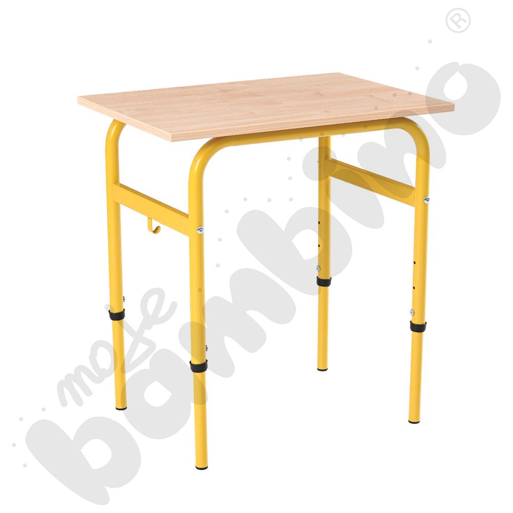 Stół Daniel 70x50 rozm. 4-6, 1-os., stelaż musztardowy, blat klon 375, obrzeże ABS, narożniki proste