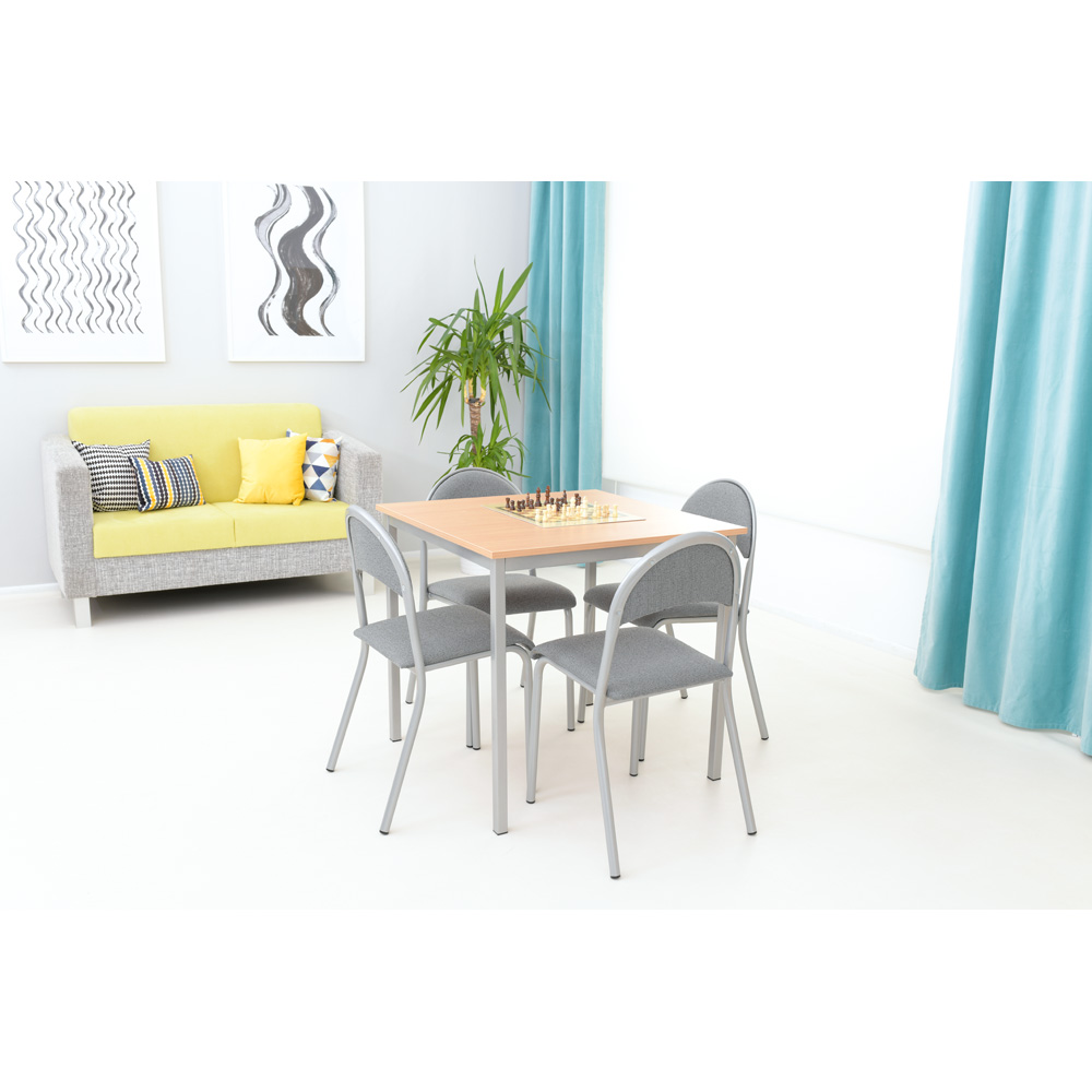 Stôl Mila 80 x 80 , javor, so 4 čalúnenými stoličkami P, veľ. 6
