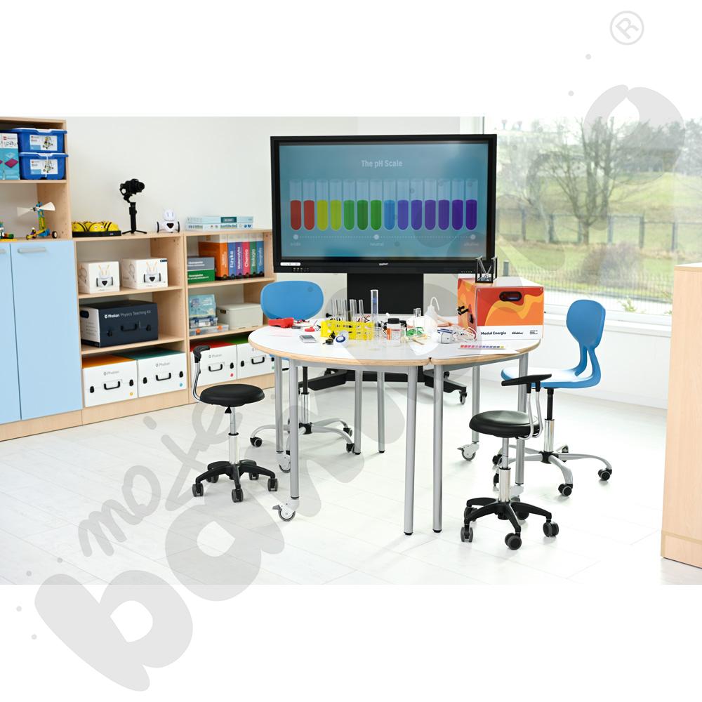 Krzesło Colores obrotowe na kółkach z reg.  wys. niebieskie