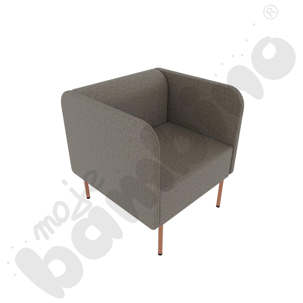 Fotel Versa z plastikowymi stopkami, stelaż łososiowy, tkanina RO37