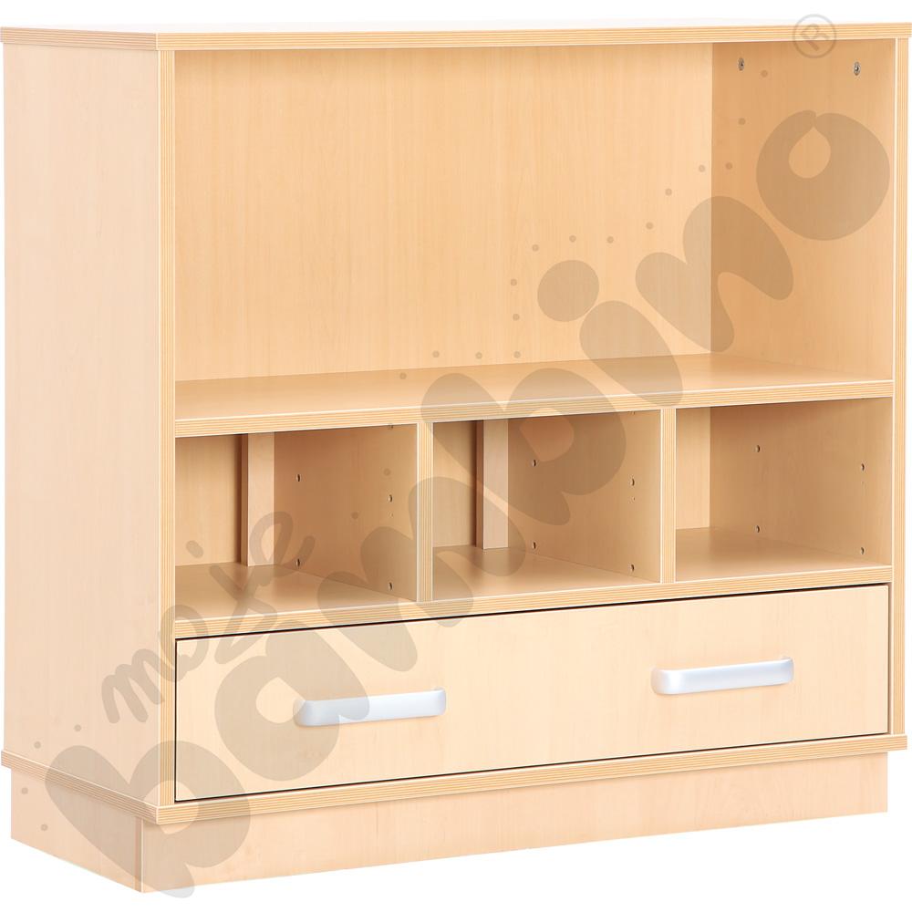 Szafka Flexi-TJ z szufladą na pojemniki i segregatory - na cokole, klon