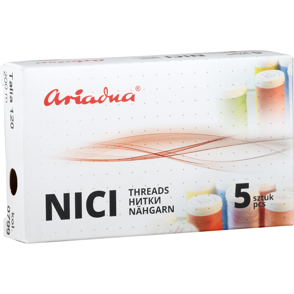 Zostava šijacích nití Talia - tmavooranžová, 5 ks