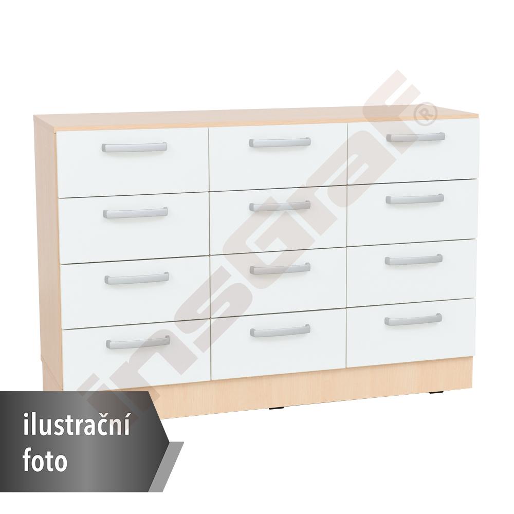 Regál Grande M hluboký 12 zásuvkový- bílý