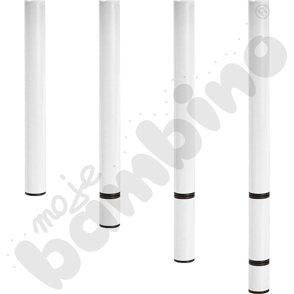 Nogi z reg. do blatów Quadro - białe, 4 szt. rozm. 0-3 (40-58 cm)