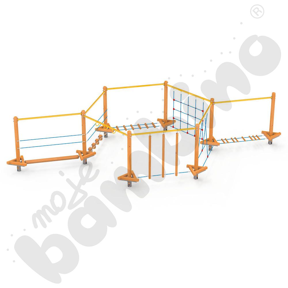 Zestaw Mini park linowy 3, drewniane słupy