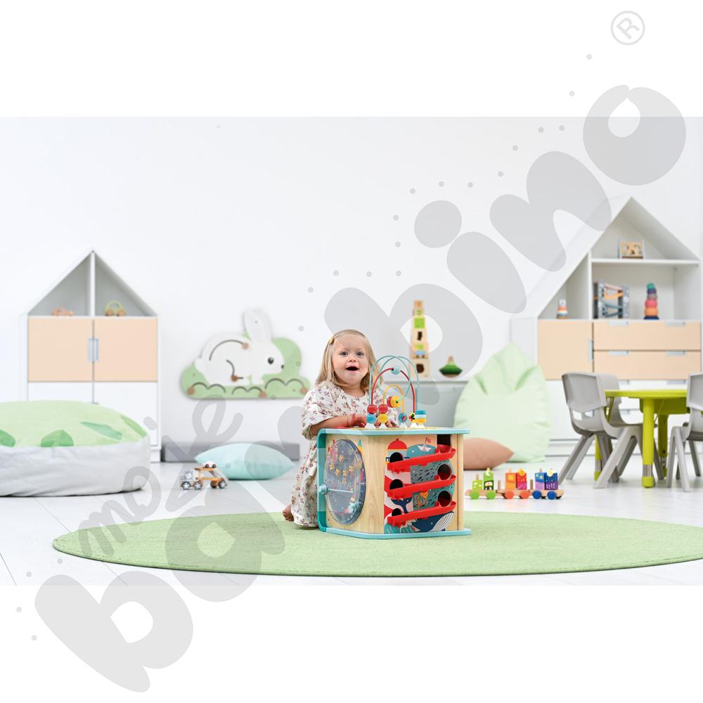 Dywan okrągły o śr. 200 cm – oliwkowy