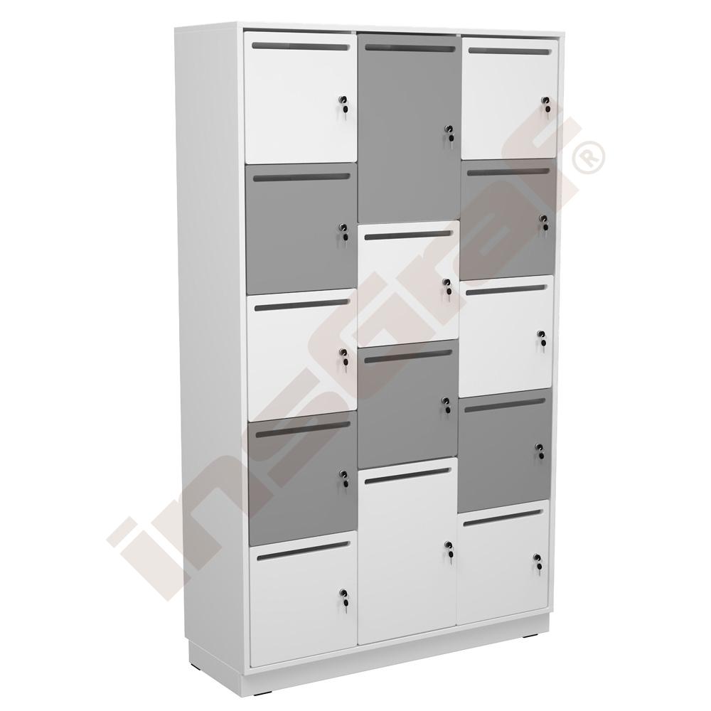 Quadro - skříně se 14 předělů, tiché zavírání - bílá