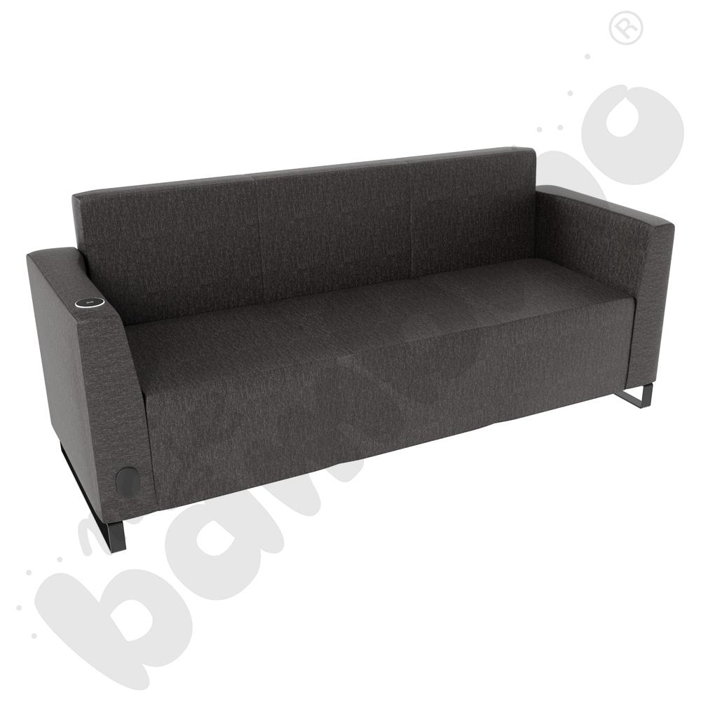 Sofa Universum 3-os. wys. 82 cm, 2 boki niskie, lewy z gniazdkiem elektrycznym i indukcją, tkanina RO34