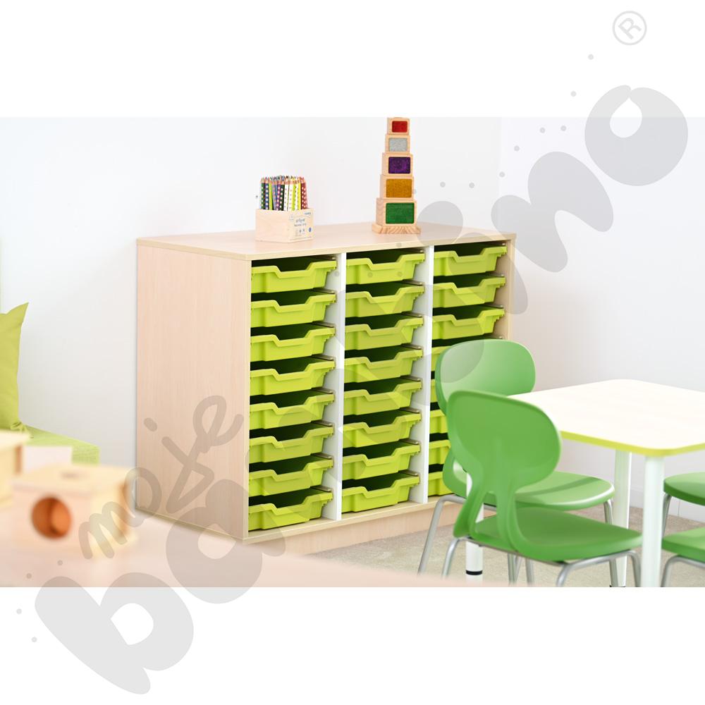 Quadro - szafka M na plastikowe pojemniki - z 2 przegrodami, klon jasny