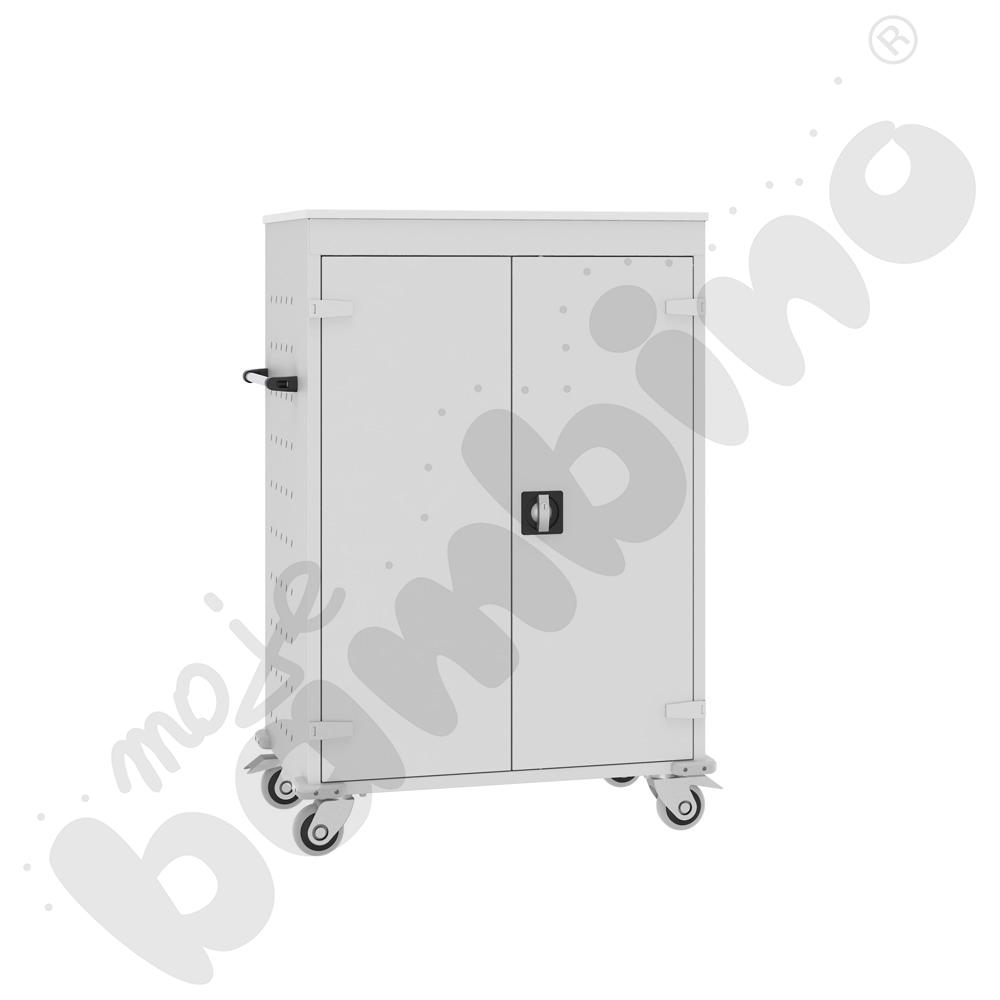 Wózek na 20 laptopów, drzwi jasnoszare