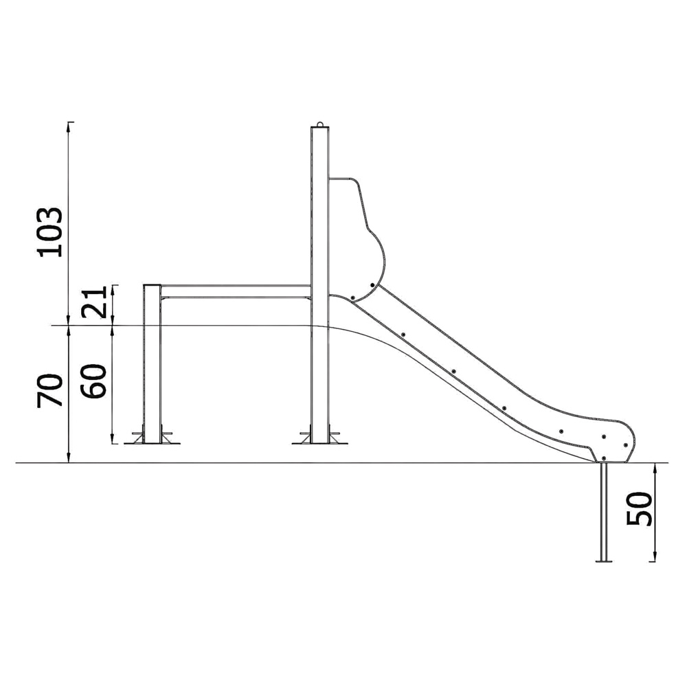 Šmykľavka na násype 90 cm