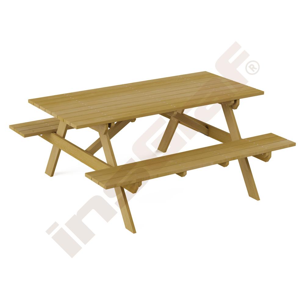 Venkovní stůl a lavičky Terra - velký set kotvený