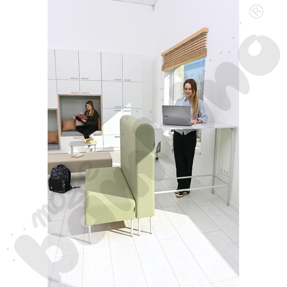 Pufa Versa 120x50 cm z plastikowymi stopkami, stelaż jasnoszary, tkanina RO27