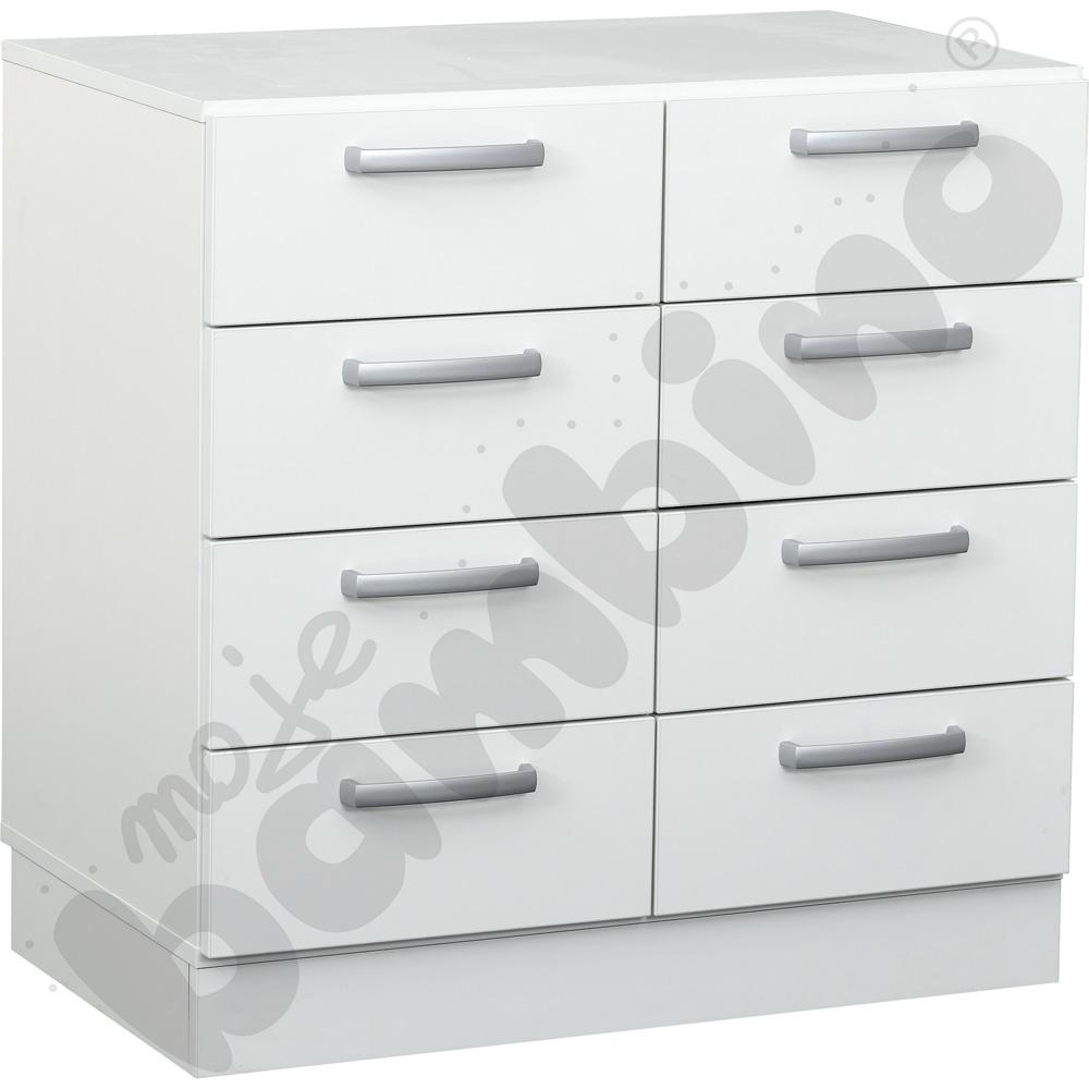 Regał Grande M z 8 szufladami - biały