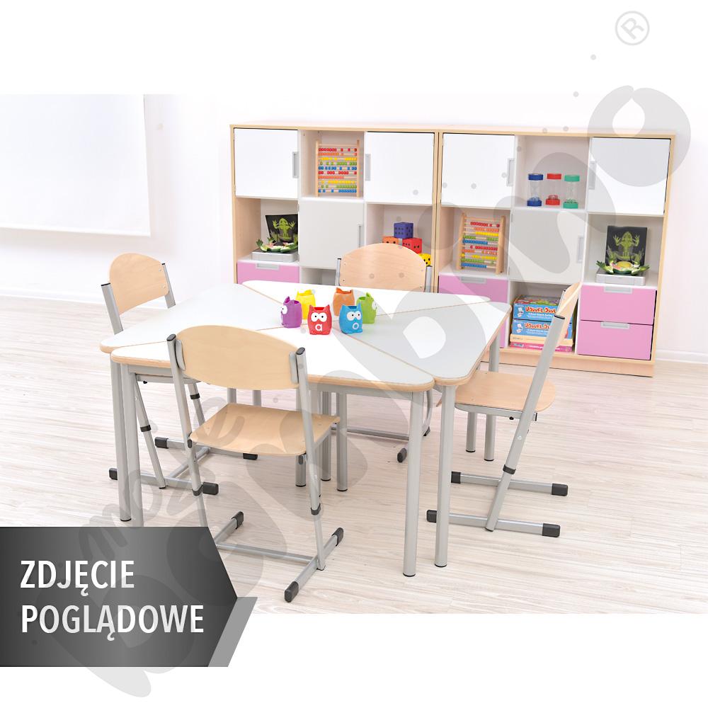 Stół Mila trójkątny 90x90x122, blat brzoza, narożniki zaokrąglone, rozm. 2