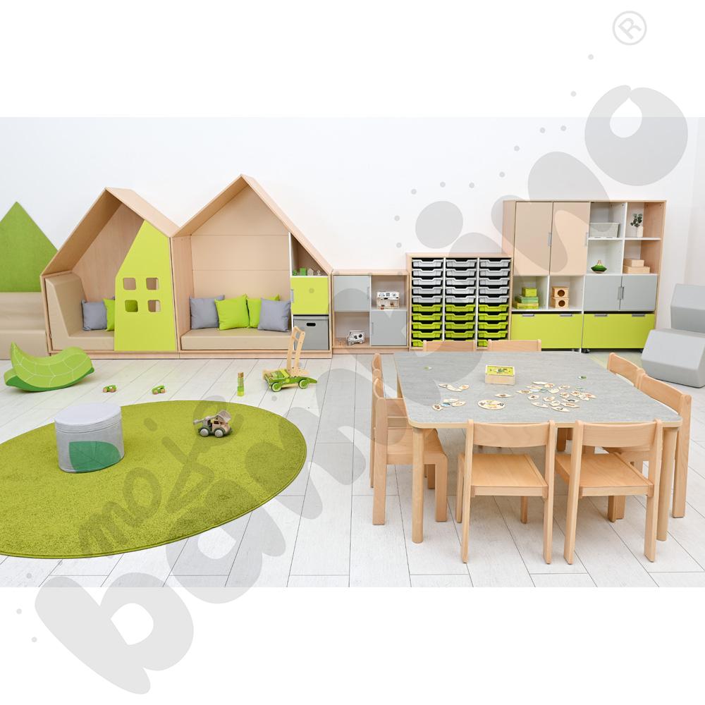 Sala przedszkolna Quadro w kolorystyce limonkowo-zielonych 