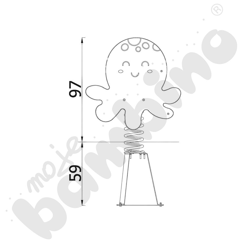 Sprężynowiec Ośmiornica na podstawie metalowej