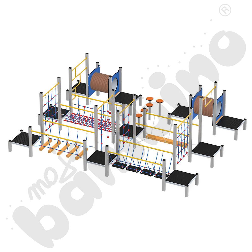 Zestaw sportowo-sprawnościowy, metalowe słupy