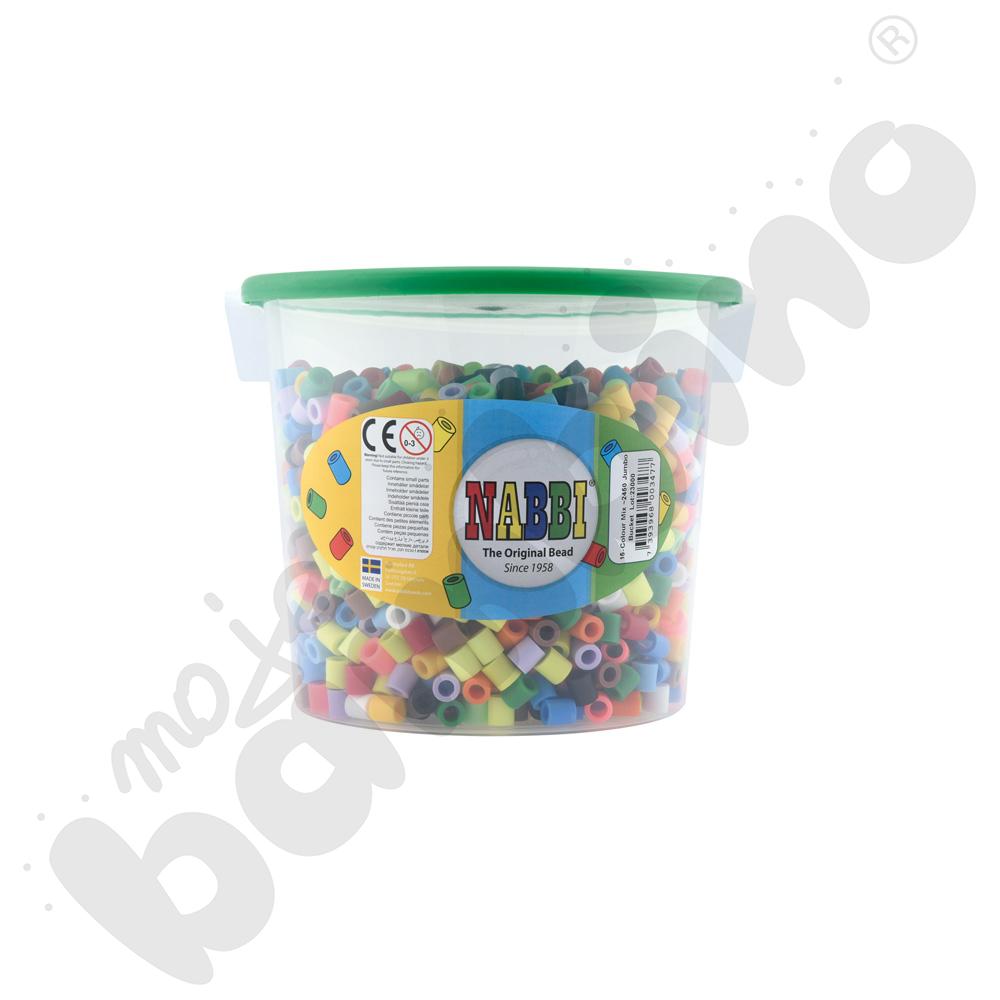   Koraliki NABBI® JUMBO do prasowanek różnokolorowe - wiaderko 2450 szt.  