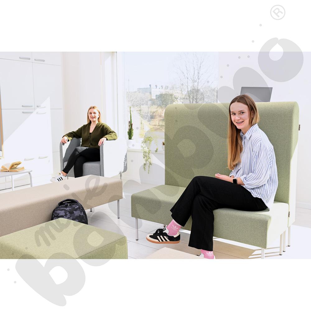 Pufa Versa 120x50 cm z plastikowymi stopkami, stelaż jasnoszary, tkanina RO27