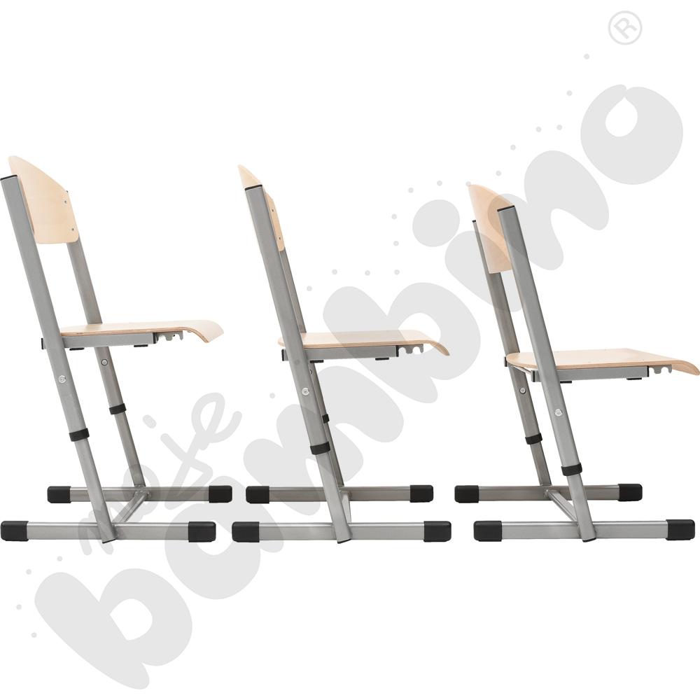 Krzesło T 3 w 1 z regulowaną wysokością rozm. 4-6 aluminium