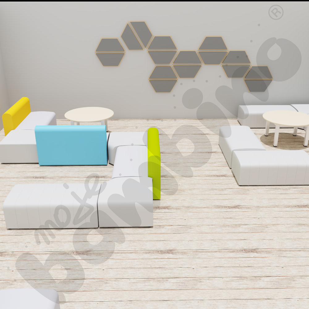 Strefa odpoczynku na korytarzu szkolnym