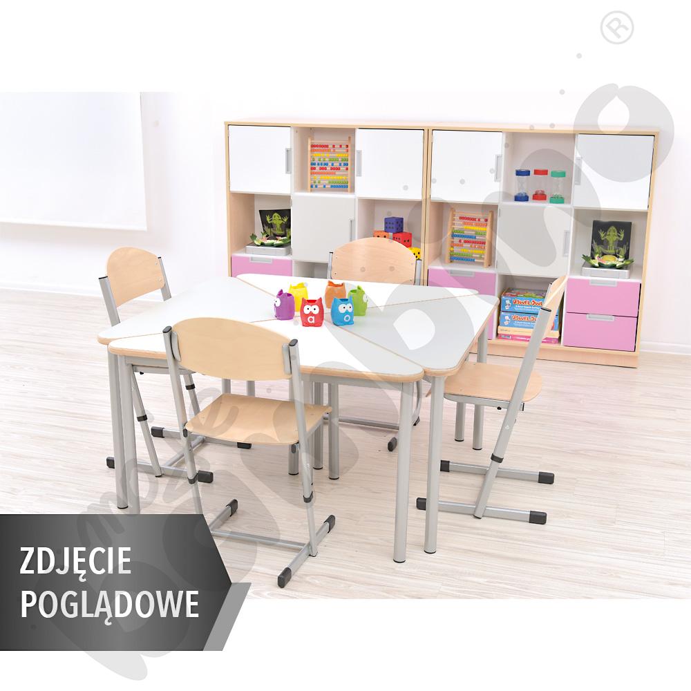 Stół Mila trójkątny 90x90x122, blat HPL żółty, narożniki zaokrąglone, rozm. 3