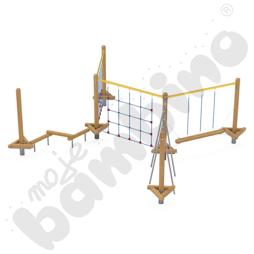 Zestaw Mini park linowy 1, drewniane słupy